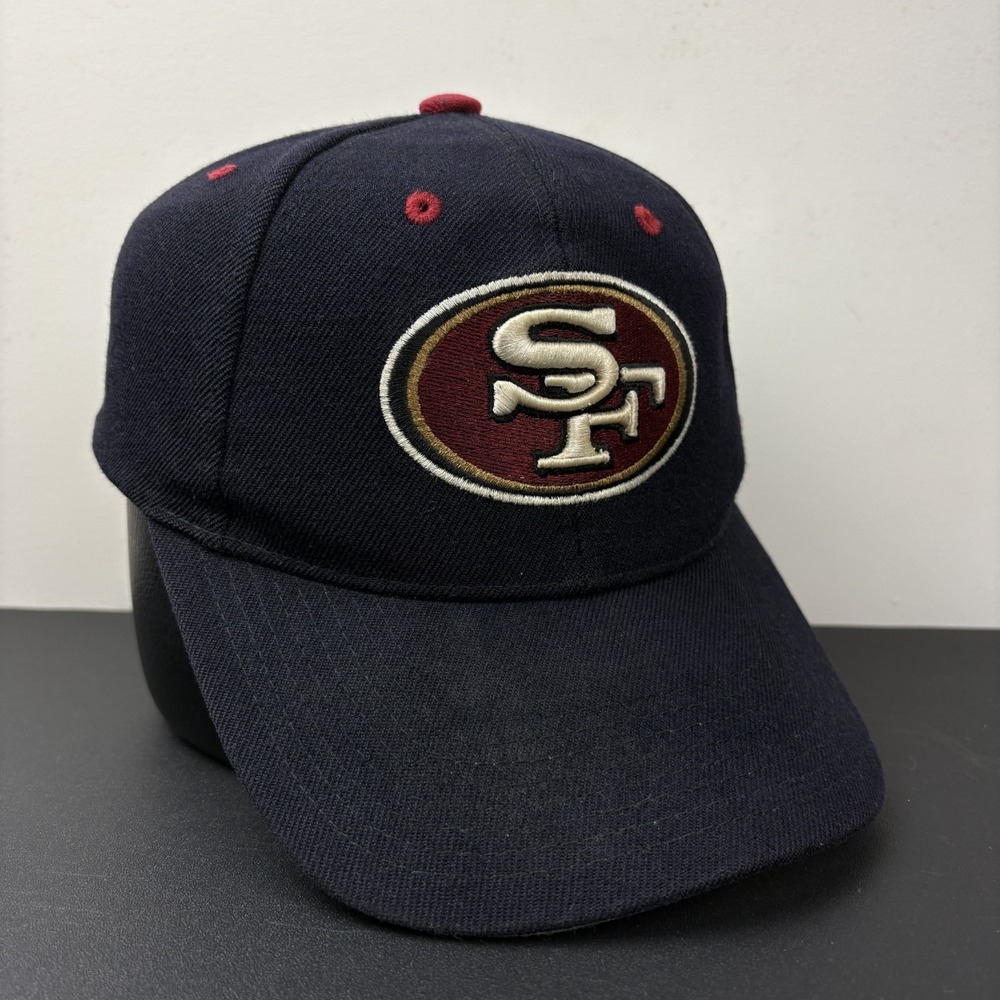 Vintage 90s San Francisco 49ers Reebok Strapback Hat Navy Red SF NFL Adjustable